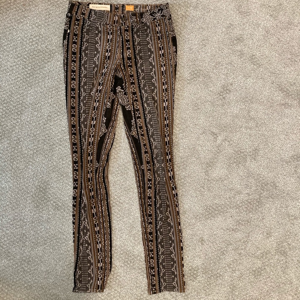 Anthropology corduroy patterned skinny pants